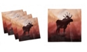 Ambesonne Moose Set of 4 Napkins, 18" x 18"